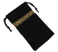 ERINGOGO Tarot Cards Bag Set Velvet Drawstring Pouch Thick Embroidered Tarot Card Holder Black Portable Storage and Table Game Accessories