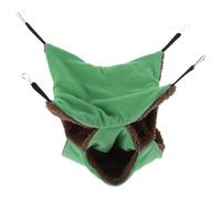 ERINGOGO Three-layer Plush Hamster Hammock Hanging Bed, Small Pet Warm Sleeping Pouch for Hamster Cage, Green Cozy Hanging Mat Suitable for Small Animals