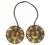 ERINGOGO Tibetan Bells Copper Cymbals Bell for Yoga Practices with Golden Finish Sturdy Percussion Instrument