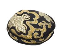 ERINGOGO Tibetan Singing Bowl Cushion 10cm Black Gold Sound Bowl Mat Handmade Buddhist Decorative Holder for Meditation and Mindfulness
