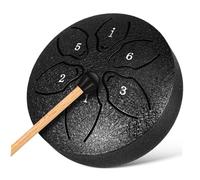 ERINGOGO Tongue, Titanium Wood Alloy Steel Construction Easy Compact 3-inch Drum with 6 Notes Learn Percussion Instrument with Bag and Mallets for Hand Music Therapy and Yoga