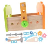 ERINGOGO Tool Set Educational Wooden Tool Kit with Hammer Screwdriver Wrench Pretend Play Repair for Boys and Early Learning Hands Skills Development