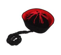 ERINGOGO Traditional Chinese Brocade Hat with Braids Comfortable Breathable Hanfu Headdress Cultural Heritage Costume for Adults Qing Dynasty Royal Style Performance Prop Black Embroidered