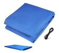 ERINGOGO Trailer Tarp Cover with Heavy Duty Tie Down Straps Weatherproof for Rv Camping Outdoor Gear Protection Blue
