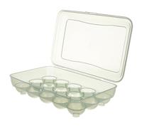 ERINGOGO Transparent Green Storage Tray with Flip Lid for Refrigerator Food-grade Plastic Egg Holder Case Protective and Space-saving Kitchen Organizer for Fresh Egg Storage