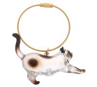 ERINGOGO Transparent Pet Hair Storage Keychain Lightweight Portable Cat Whisker Organizer Capsule for Hair Keepsake Collecting and Pet Memorial Souvenir for Siamese Cat Lovers