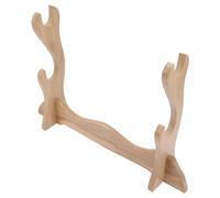 ERINGOGO Two-tier Solid Wood Flute and Sword Display Rack Desktop Stand Organizer for Household Collection Craftsmanship Suitable for Various Swords and Flutes Storage and Exhibition