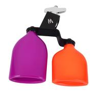 ERINGOGO Two-tone Plastic Cow Bell Percussion Instrument for Drum Set Players with High and Low Tones, Sturdy Noise Maker Suitable for Sports Events and Party Cheers (purple and Orange