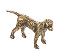 ERINGOGO Vintage Brass Dog Figurine Antique Look Retro Desk Craft Desktop Decor Unique Home Table Ornament with Delicate Rustic Modeling for Office and Living Display
