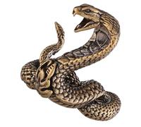 ERINGOGO Vintage Brass Snake Ornament Solid Cobra Figurine Retro Tea Pet Feng Shui Sculpture for Home Office Desk Decoration Gift