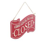 ERINGOGO Vintage Double Sided Open Closed Sign Hanging Door Plate for Shops Cafes Offices Lightweight Multi Function Store Accessory with Retro Style in Red