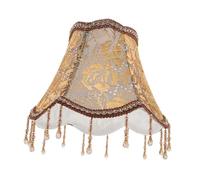 ERINGOGO Vintage European Fabric Lamp Shade with Flower Design and Bead Fringe Soft Diffused Light for Bedroom Living Room Table and Floor Lamps Romantic Tassel Detail DIY Friendly