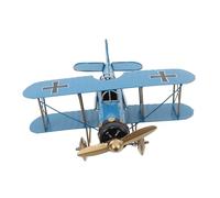 ERINGOGO Vintage Metal Iron Biplane Ornament with Stable Structure Authentic Retro Airplane Model for Home and Office Decor Intricate Craftsmanship and Timeless Aviation Display Gift
