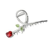 ERINGOGO Vintage Rose Shark Hair Claw Clip Large Metal Hair Accessories for Women Silver Crossed Floral Design Suitable for Parties and Weddings