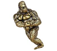 ERINGOGO Vintage Solid Brass Gorilla Figurine Small Animal Shaped Ornament with Space-saving Design and Comfortable Touch, Desktop Decoration for Home Or Office