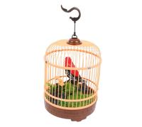 ERINGOGO Voice-Controlled Simulation Bird Cage Toy Induction Chirping Bird Hanging Plaything for Boys and Girls Plastic Cage Polished Safe Surface Home Decoration