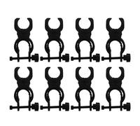 ERINGOGO Walking Stick Holders 8Pcs Black Plastic Cane Clamps for Rollators and Electric Scooters - Mobility Accessory for Senior Citizens and Disabled Users
