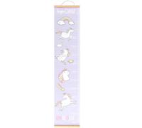 ERINGOGO Wall-Hanging Growth Chart Purple Nordic Style with Oil Painting Design Pine Wood Hanging Height Ruler for Boys and Girls Measuring Height in Children's Rooms
