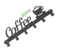 ERINGOGO Wall-Mounted Iron Mug Rack Black Coffee Cup Holder Kitchen Storage Shelf Hanging Cup Drying Rack for Home Office