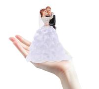 ERINGOGO Wedding Cake Topper Bride and Groom Figurine Sculpture, Romantic Dancing Couple Craft Decor, Vintage Style Non-Edible Cake Ornament for Wedding and Anniversary Celebration