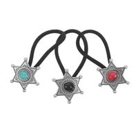 ERINGOGO Western Hair Accessories 3pcs Star Hair Ropes Elastic Ponytail Holders with Distinctive Ethnic Style for Women Work and Outdoor Events