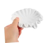 ERINGOGO White Ceramic Soap Holder Thick Porcelain Lotus Leaf Soap Dish with Self Draining Waterfall Design for Shower and Kitchen Elegant and Home Decor