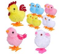 ERINGOGO Wind Up Chicken Plush Colors with Rooster Hen Bunny Soft Tactile Fluffy Jumping Clockwork Animals for Motor Skills Party Decorations for Classroom Prizes