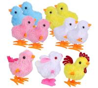 ERINGOGO Wind Up Chicken with Plush Rooster Hen Bunny Chicks Soft Texture Clockwork Jumping Animals for Motor Skills Development Party Decorations and Playtime Companion