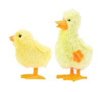 ERINGOGO Wind Up Plush Chicken and Duck Soft Clockwork with Smooth Surface Cute Small for Play and Easter Home Decoration Random Color