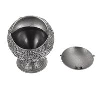 ERINGOGO Windproof Ashtray Prevent Smell Diffusion with Lid Metal Spherical Ashtray for Creative Home Ornament and Indoor Smoking Area