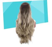 ERINGOGO Women Synthetic Long Curly Wig with Hairnet Side-swept Medium Cosplay Wavy Wigs for Daily Wear Party Halloween Comfortable Breathable Hairpiece