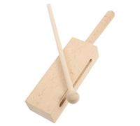 ERINGOGO Wood Block Instrument with Mallet Durable Wooden Percussion Musical Instrument for Bands and Performances Resonant Tone Stable Natural Wood Material