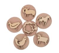 ERINGOGO Wood Clay Stamp Set with Cute Animal Stampers Safe Smooth Wooden Blocks for Early Development Creative Art Craft Learning for Preschool Party and School Projects
