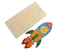 ERINGOGO Wooden 3d Puzzle Jigsaw Board Rocket Shape Educational Puzzle Toy for Kids Toddlers Early Learning Cognitive Development Plaything