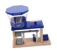 ERINGOGO Wooden Airplane Station Playset with Track Accessories for Early Educational Role Play Enhancing Fine Motor Skills and Logical Thinking Suitable for Boys and Creative Fun