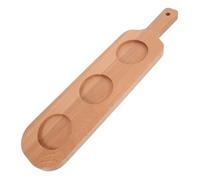 ERINGOGO Wooden Beer Festival Flight Board with 3-Hole Cup Holders, Natural Rustic Drink Serving Tray for Hotels and Ktvs, Stylish Paddle Board Enhancing Visual Appeal