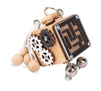 ERINGOGO Wooden Busy Board and Activity Cube Preschool Toy for Toddlers Educational Baby Developmental Busy Cube for Sensory Learning and Fine Motor Skills