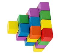 ERINGOGO Wooden Craft Cube Blocks Smooth Solid Square Building Blocks for Early Childhood Education DIY Craft and Math Teaching Aid Portable Wooden Activity for School Projects