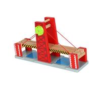 ERINGOGO Wooden Drawbridge Model Compatible with Railway Tracks Wooden Bridge for Boys and Creative Train Accessories for Birthday and Christmas