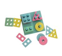 ERINGOGO Wooden Educational Building Blocks for Early Learning with Color Recognition and Shape Sorting Enhances Logical Thinking and Hand-eye Coordination for Boys and Preschool