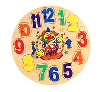 ERINGOGO Wooden Educational Clock Puzzle for Sorting Learning Plaything Non Toxic Montessori Style Cognitive Development for Early Childhood