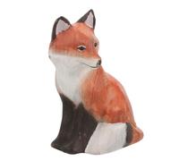 ERINGOGO Wooden Fox Figurine Animal Ornaments Home Desktop Craft Sculpture Fox Decorations for Office Photography Prop