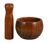 ERINGOGO Wooden Garlic Pestle and Bowl Manual Kitchen Utensil Simple Design for Mashing Garlic Spices