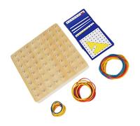 ERINGOGO Wooden Geoboard for Educational Geometry with Nail Plate and Rubber Bands Creative Early Learning Puzzle Board for Shape Cognition Angles Symmetry and Math Skills Development