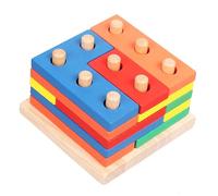 ERINGOGO Wooden Geometric Matching Puzzle for Chunky Stack Sort Blocks for Hand Eye Coordination and Early Learning Montessori Educational Play for Development