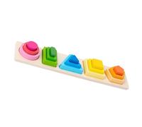 ERINGOGO Wooden Geometric Shape Sorting and Stacking Toy for Boy Girl Cognitive Development Educational Puzzle Construction for Home Learning and Early Education