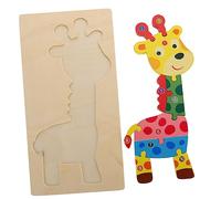 ERINGOGO Wooden Giraffe Puzzle for Toddlers Educational Animal Shape Jigsaw for Early Learning Engaging Cognitive Development Toy for Boys and Girls for Little Hands