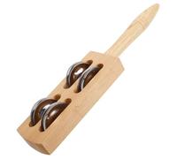 ERINGOGO Wooden Jingle Hand Bells Friendly Percussion Musical Instrument with Bells for Music Education Safe Smooth Surface for Childrens Group Activities