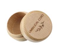 ERINGOGO Wooden Keepsake Box Compact Umbilical Cord Container with Easy-Open Design for Newborn Memories Versatile Storage for Hair Teeth and Cherished Moments Space-Saving Organizer for