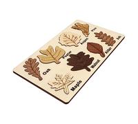 ERINGOGO Wooden Leaf Puzzle Educational for Cognitive Development Intelligence Building Creative Autumn Plant Learning Game for Boys